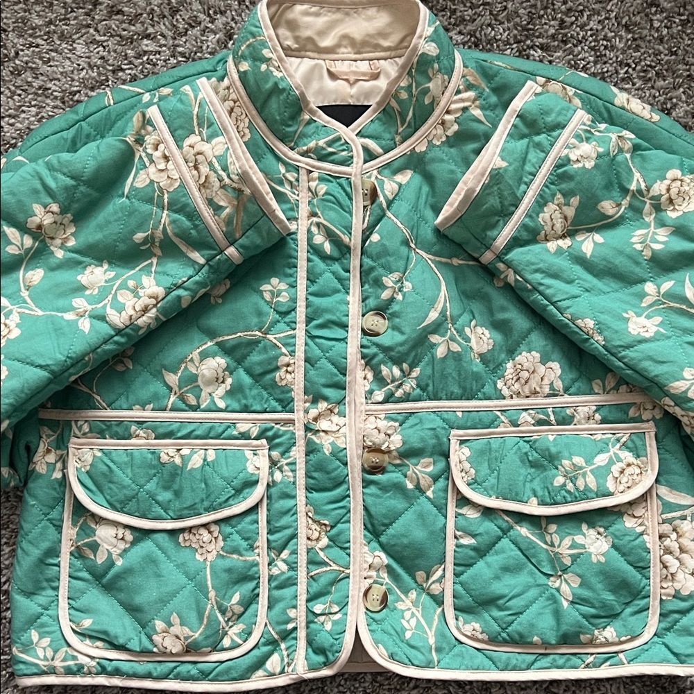 Like New! 7 For All Mankind Floral Quilted Jacket in Size M - Picture 16 of 16